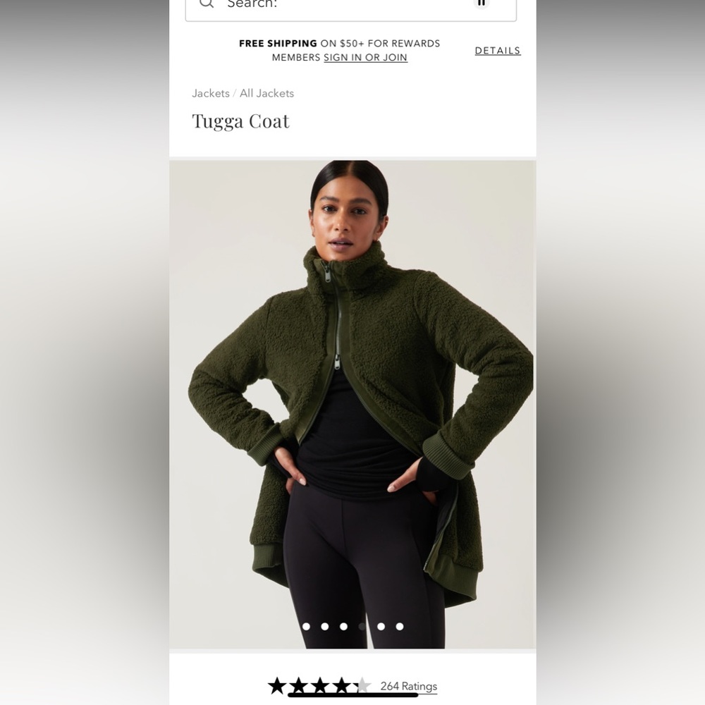 Athleta Tugga Coat - Olive